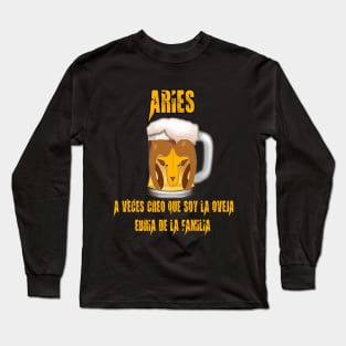 Aries zodiac beers design Long Sleeve T-Shirt